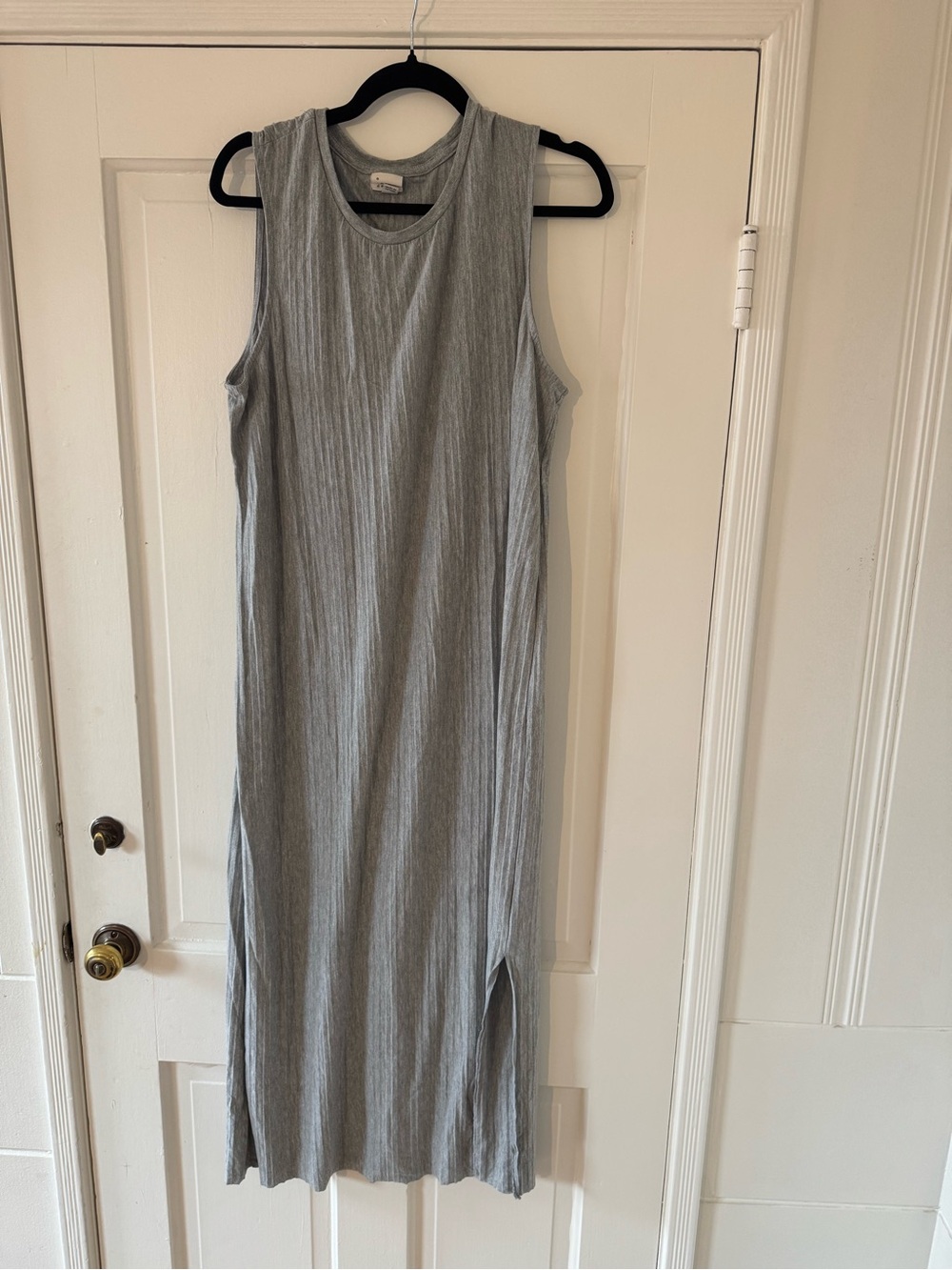 a new day Light Gray Sleeveless Ribbed Midi Dress